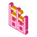 Building contruction isometric icon vector color illustration