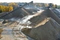 Building and conveyor system in a gravel pit - open-cast mine for sand and gravel Royalty Free Stock Photo