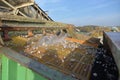 Building and conveyor system in a gravel pit - open-cast mine for sand and gravel Royalty Free Stock Photo