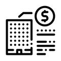 Building cost icon vector outline illustration