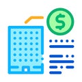 Building cost icon vector outline illustration