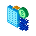 Building cost isometric icon vector illustration