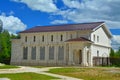 Building in the courtyard of Church of the Mother of God in the village of Lyzlovo in Ruza district, Moscow region, Russia Royalty Free Stock Photo