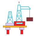 Building crane icon, flat style Royalty Free Stock Photo