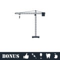 Building crane icon flat