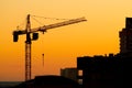 Building crane silhouettes Royalty Free Stock Photo