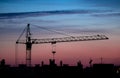 building crane sunset