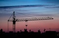 building crane sunset Royalty Free Stock Photo