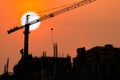 Building and crane under construction Royalty Free Stock Photo