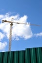 Building , cranes on construction site
