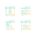 Building 3d objects process gradient linear vector icons set Royalty Free Stock Photo