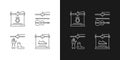 Building 3d objects process linear icons set for dark and light mode Royalty Free Stock Photo