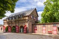 Building at De Haar castle entrance outside Utrecht, Netherlands