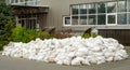 Building debris in bags pile of bags Royalty Free Stock Photo