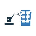 Building, demolition, dismantling icon. Simple editable vector graphics Royalty Free Stock Photo