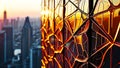 building design of a network of interconnected shapes inspired by the structure of spider silk