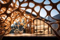 building design of a network of interconnected shapes inspired by the structure of spider silk
