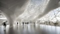 building design of a network of interconnected shapes inspired by the structure of spider silk