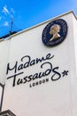 Building detail of Madame Tussauds on Marylebone Road in London
