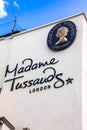 Building detail of Madame Tussauds on Marylebone Road in London