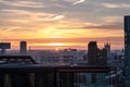 Building details in London skyline at sunset Royalty Free Stock Photo