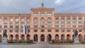 Building of the district government of Upper Bavaria or Regierung von Oberbayern timelapse. Munich, Germany