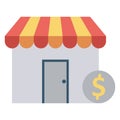 Building, dollar Color Vector icon which can be easily modified or edited