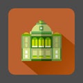 The building with the dome icon, flat style Royalty Free Stock Photo