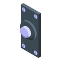 Building door bell icon isometric vector. Press button
