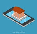 Building E-government Phone business Isometric Fla