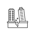 Building, earthquake icon. Simple line, outline vector elements of natural disasters icons for ui and ux, website or mobile