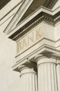 Building Edifice With BANK Engraving. Royalty Free Stock Photo