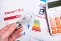 Building efficiency class energy label consumption concept Royalty Free Stock Photo