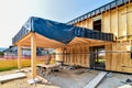 Building energy efficient passive wooden house.