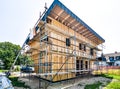 Building energy efficient passive wooden house.