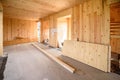 Building energy efficient passive wooden house.