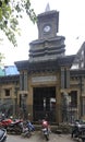 Building erected to the memory of Bomonjee Hormarjee Wadia and clock tower
