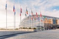 building of the European Investment Bank in Luxembourg. The concept of political and economic institutions of the European Royalty Free Stock Photo