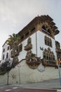 Building with European style architecture and decorations in Barcelona, Spain. Royalty Free Stock Photo