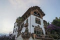 Building with European style architecture and decorations in Barcelona, Spain. Royalty Free Stock Photo