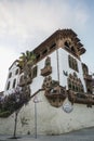 Building with European style architecture and decorations in Barcelona, Spain. Royalty Free Stock Photo