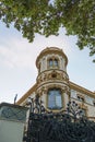 Building with European style architecture and decorations in Barcelona, Spain. Royalty Free Stock Photo