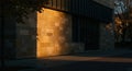 Building exterior illuminated by sunlight shadow and texture Royalty Free Stock Photo