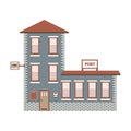 Building exterior of Post Office. Vector illustration eps10