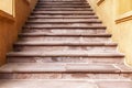 Exterior stairs with antique red brown granite tiles