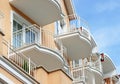 Building facade balconies Royalty Free Stock Photo