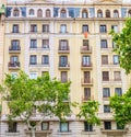 A building facade in Barcelona, Catalunya, Spain