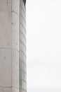 Building facade detail with cream-colored marble and skylight Royalty Free Stock Photo