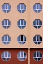 Building Facade with Hexagonal Windows.