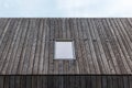 Building roof top made of burnt wooden boards. Sho-Sugi-Ban Yakisugi is a traditional Japanese method of wood preservation Royalty Free Stock Photo